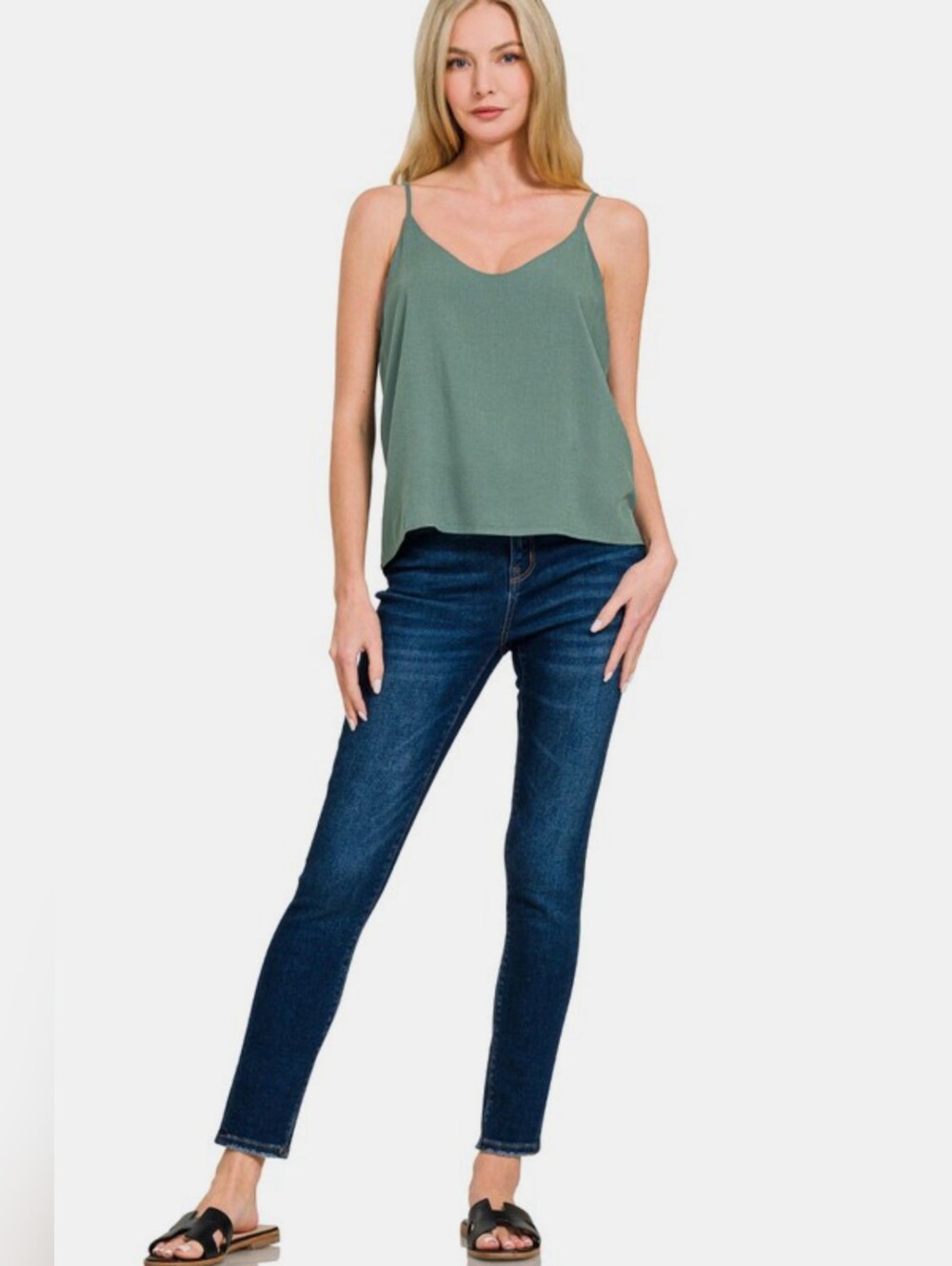 Zenanna Sage Green  Layered Camisole